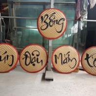 Xả hàng Mẹt tre vẽ trang trí quán bún đậu mắm tôm