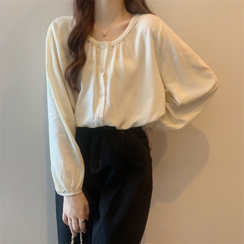 SUXI Áo Sơ Mi Nữ Tay Dài Màu Sắc Ngọt Ngào Dễ Phối Đồ