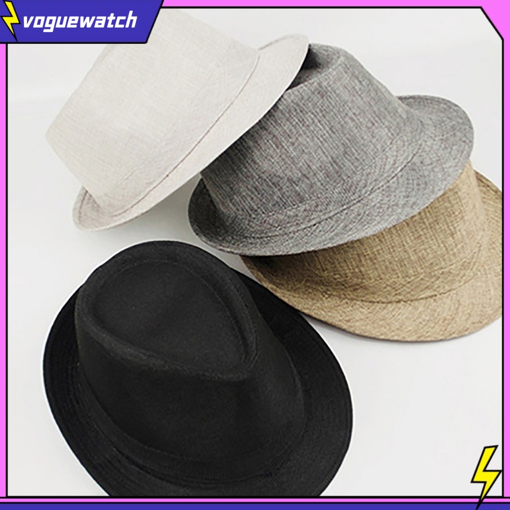 Mũ phớt đi biển bằng vải linen kiểu dáng thời trang tiện dụng