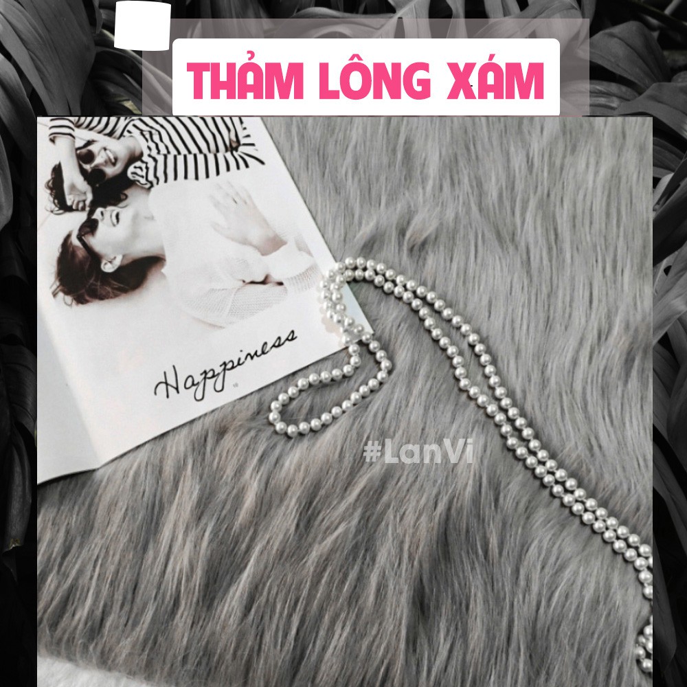 Thảm lông xám trải sàn thảm trải phòng phụ kiện chụp hình nền sản phẩm trang trí nhà cửa