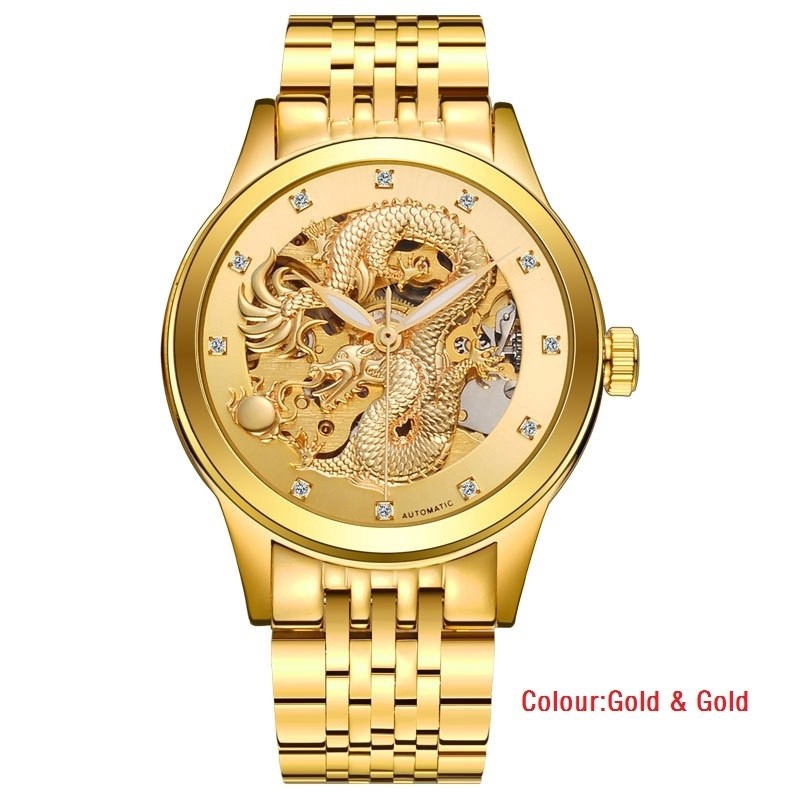 3D Dragon Watch Skeleton Automatic Mechanical Watches