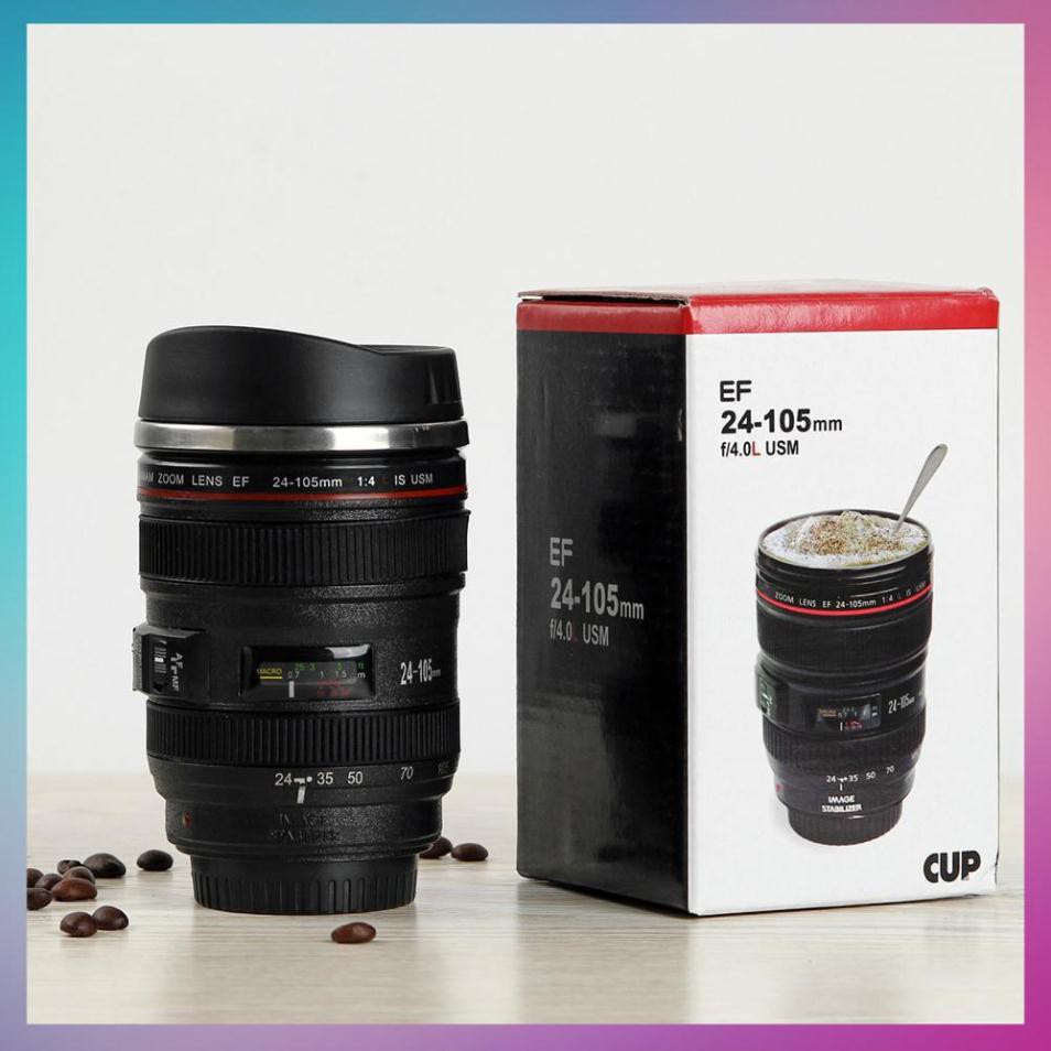 Ly Giữ Nhiệt Cafe - Cốc Giữ Nhiệt Cafe Hình Ống Kính Lens Máy Ảnh