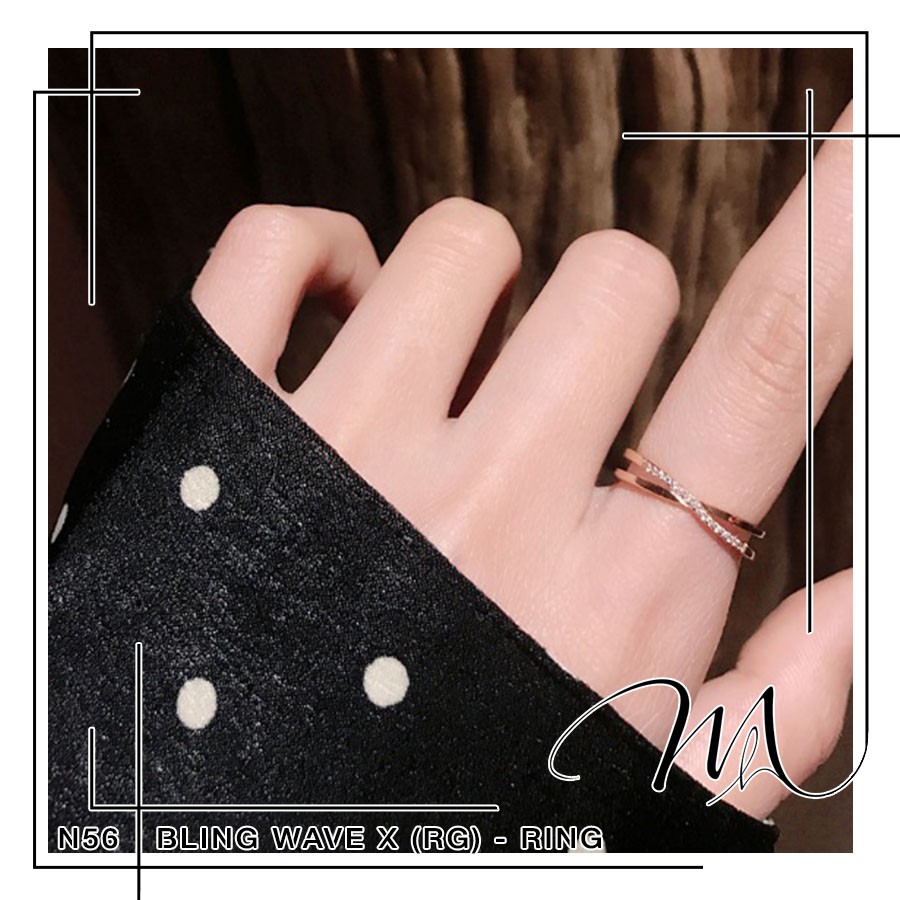 Nhẫn nữ Titan đính đá cao cấp phong cách Hàn Quốc không gỉ - Măng’s House N56