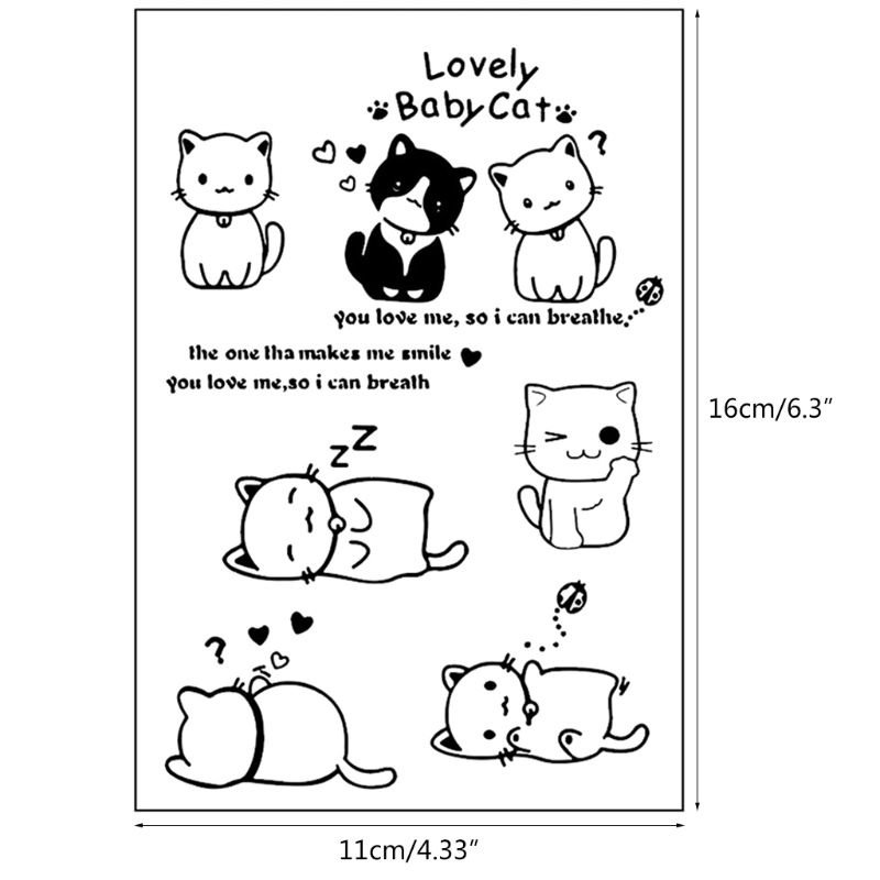 Con dấu silicone trong suốt họa tiết mèo đáng yêu trang trí album ảnh | BigBuy360 - bigbuy360.vn