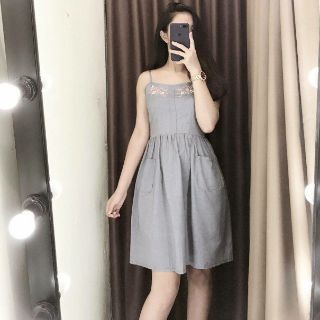 Váy 2 dây vải thô bò