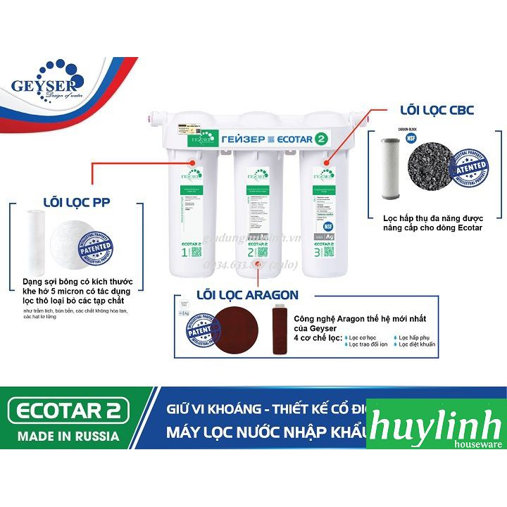 Máy lọc nước Nano Geyser Ecotar 2 - Nhập khẩu LB Nga - Russia