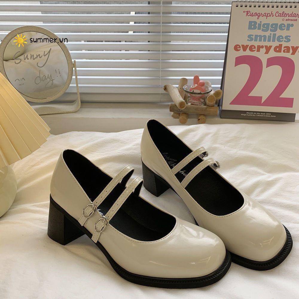 Giày Cao Gót Da Đế Dày Tăng Chiều Cao Thời Trang Mùa Hè 2022
