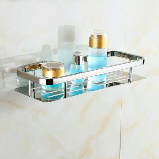 Kệ vuông 1 tầng cao cấp INOX 304 DÍNH TƯỜNG KHÔNG CẦN KHOAN VÍT