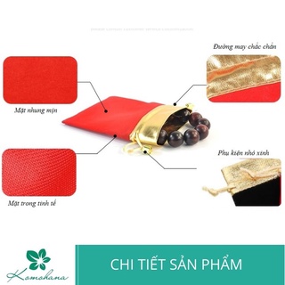 Túi nhung đỏ dây rút Komohana