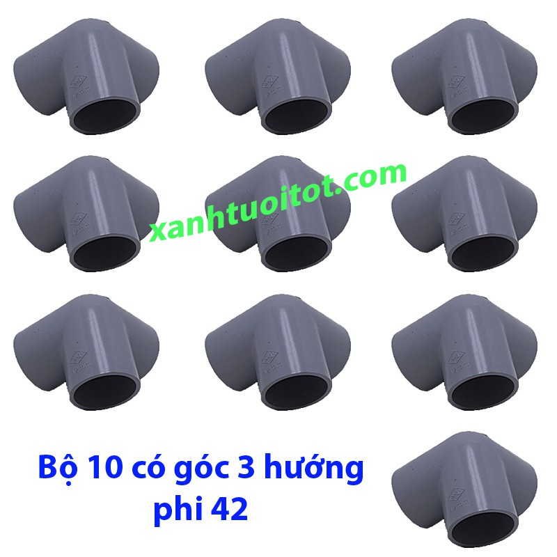 BỘ 10 CO GÓC 3 HƯỚNG PVC PHI 42 - DÀY 3MM