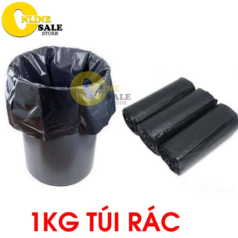 1KG Túi Đựng Rác [ 𝐒𝐀𝐋𝐄 ] Túi Ni Lông Đen Tự Hủy, Túi Rác Đen Sinh Học size 45x56cm