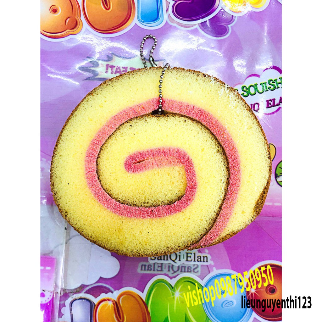 squishy bánh bông lan cuộn phổ thông màu sắc