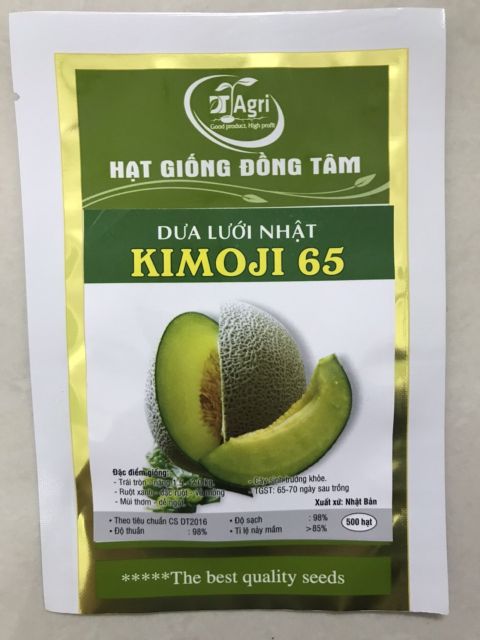 Hạt giống dưa lưới nhật vỏ xanh ruột xanh Kimoji 65