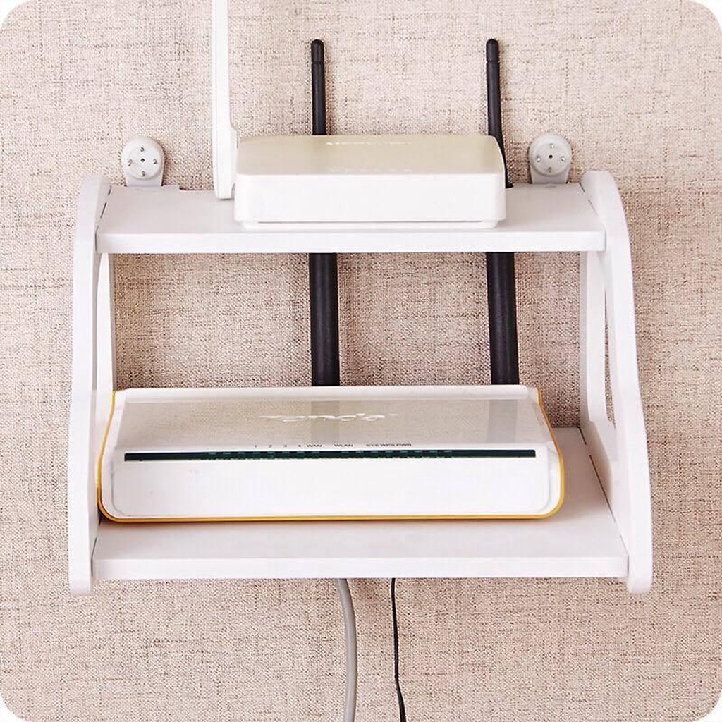 Kệ Xếp gọn Modem Wifi TV Box ReMote Đa Năng Trang Trí Nhà treo tường