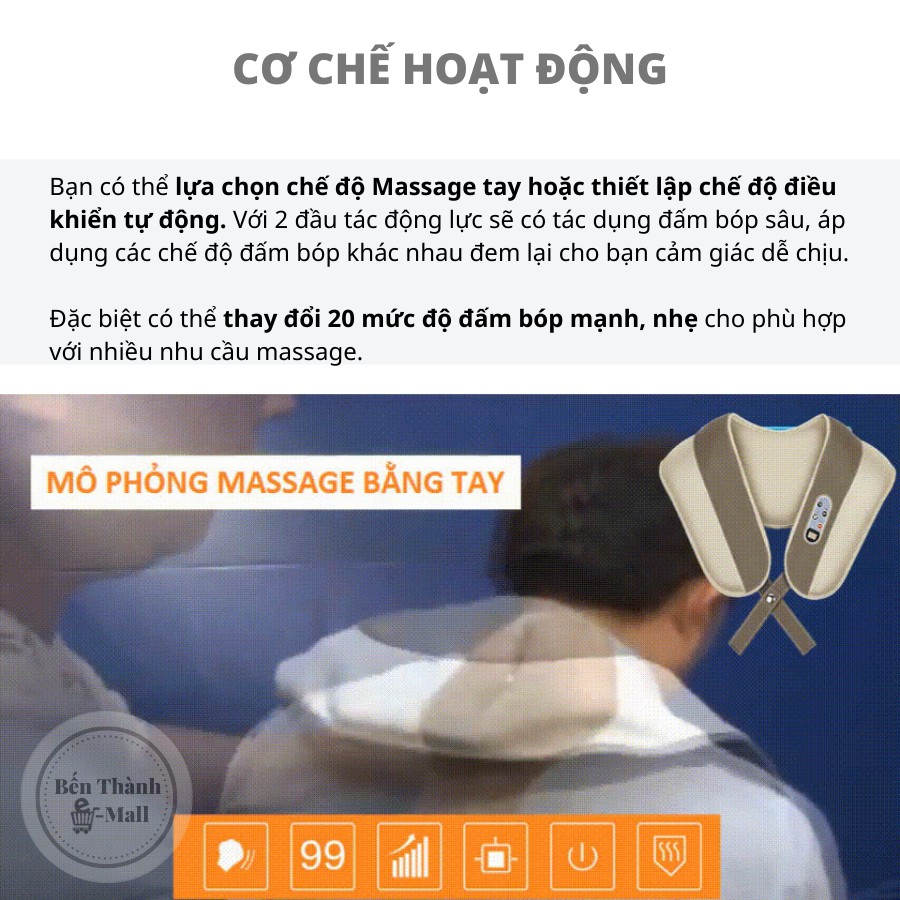 ✈️ [Freeship] ĐAI MASSAGE ĐẤM BÓP NECK SHOULDER NBC-J1 [20 mức độ đấm bóp] [Công suất 50W]