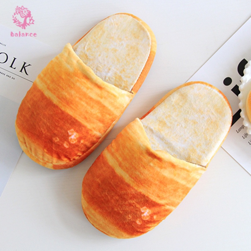 Dép Bông Đi Trong Nhà Đế Mềm Chống Trượt Hình Bánh Mì Xinh Xắn
