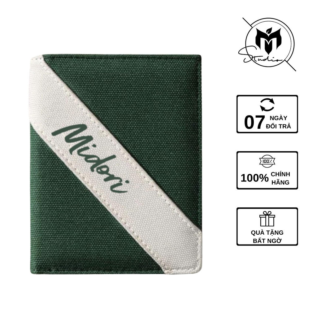 Ví Vải Đứng Nam Nữ Màu Phối Polyester Kháng Nước Unisex Gập Đựng Thẻ Midori Local Brand Chính Hãng Midori For Man