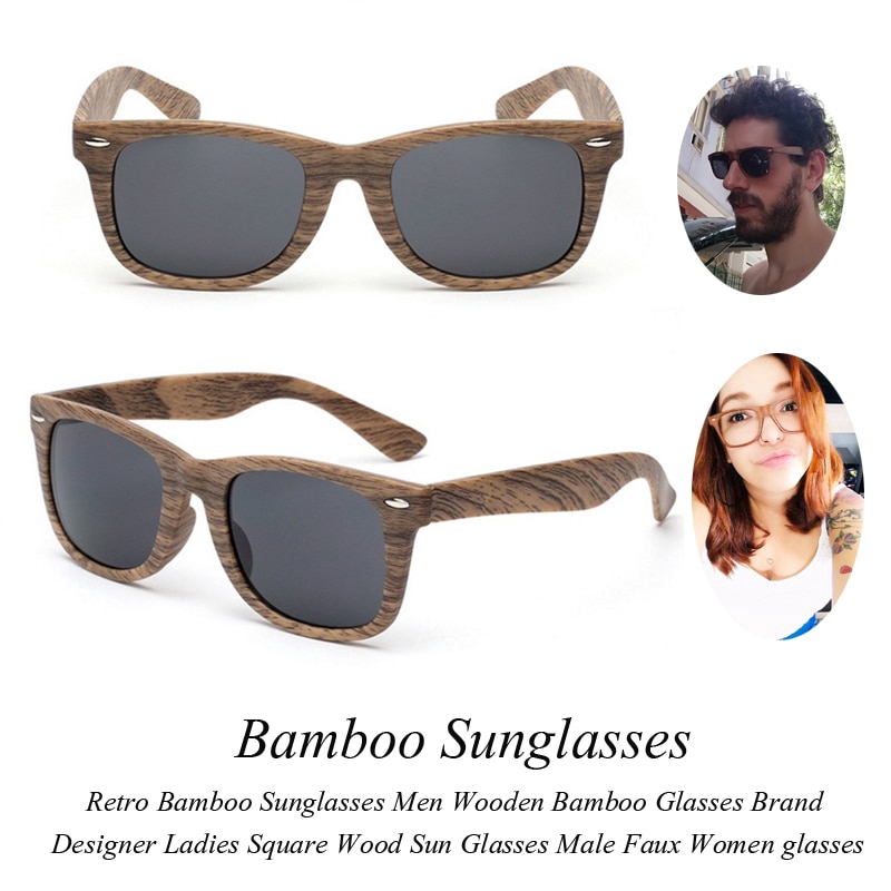 Ready Retro Bamboo Sunglasses / Men Wooden Sun Glasses / Brand Designer  Eyewear  / Women Square Sun Glasses / Friends Gifts