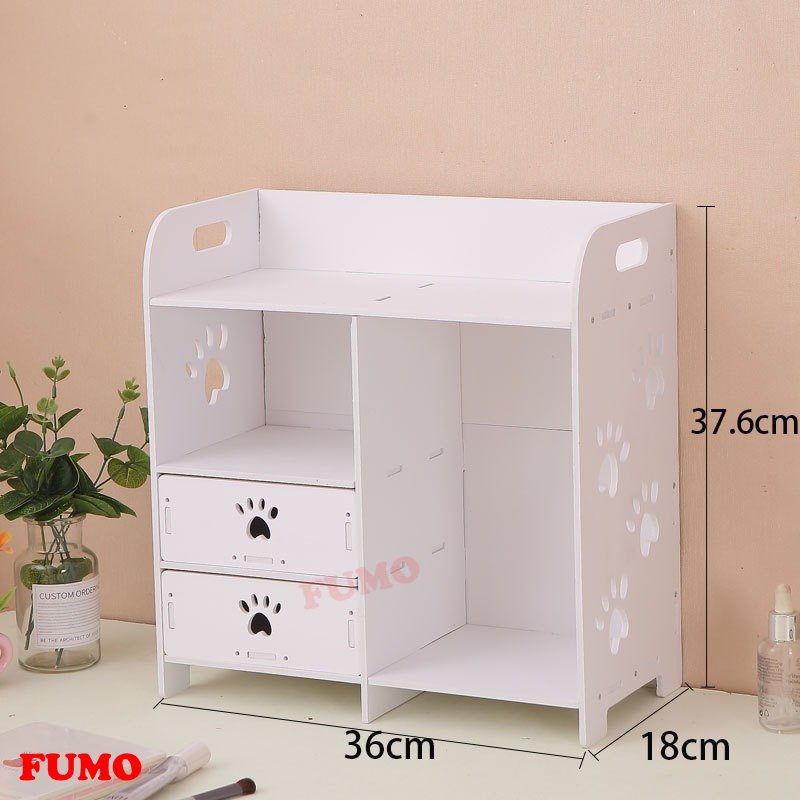 Kệ đựng mỹ phẩm để bàn kệ để đồ trang điểm họa tiết chân chó size lớn FUMO SP009