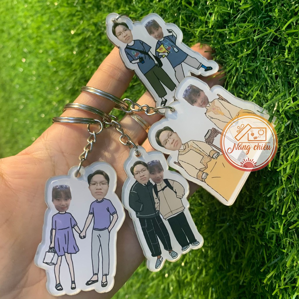 Móc khóa cắt ghép mặt chibi_ Móc khóa ghép hình nhân vật _ Móc khóa xinh giá rẻ