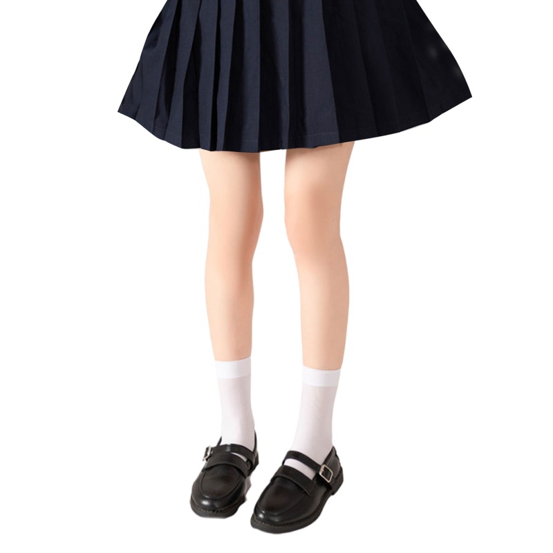 Vớ Nhung Mỏng Cao Đến Mắt Cá Chân Màu Trơn Đơn Giản Phong Cách Lolita Cổ Điển Cho Nữ