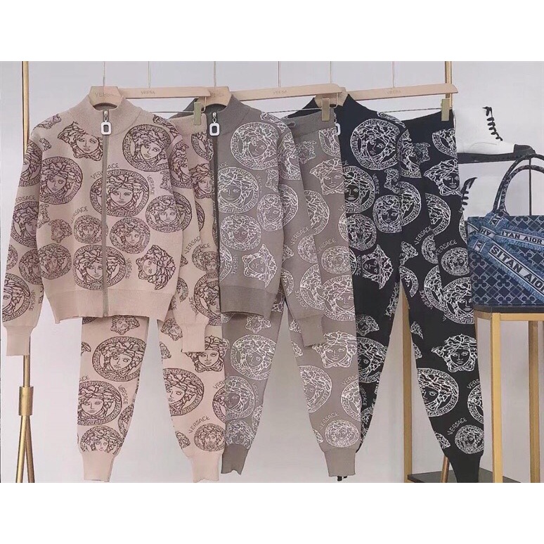 Set Bộ Len Dài Họa Tiết Sang Trọng Hàng Nhập Quảng Châu Cao Cấp