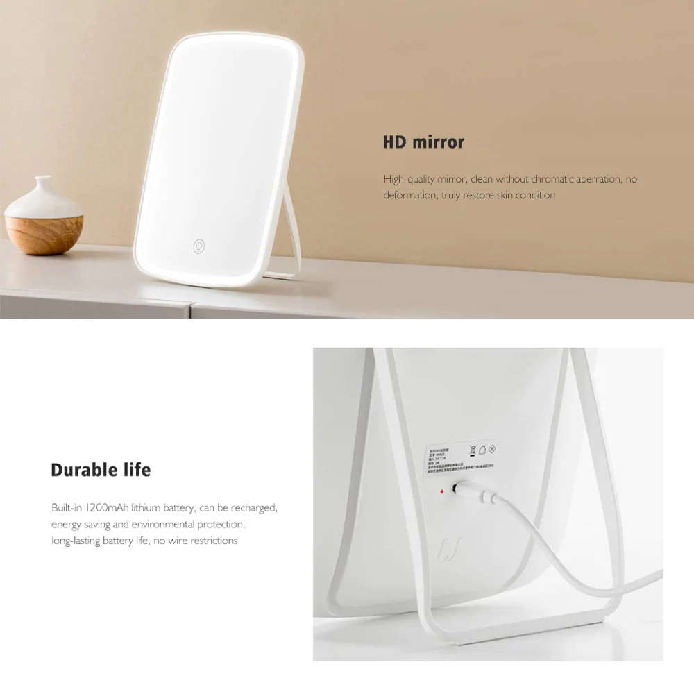 Xiaomi Youpin Gương Trang Điểm Để Bàn Jordan&amp;Judy Với Đèn Led Có Thể Gấp Gọn Được