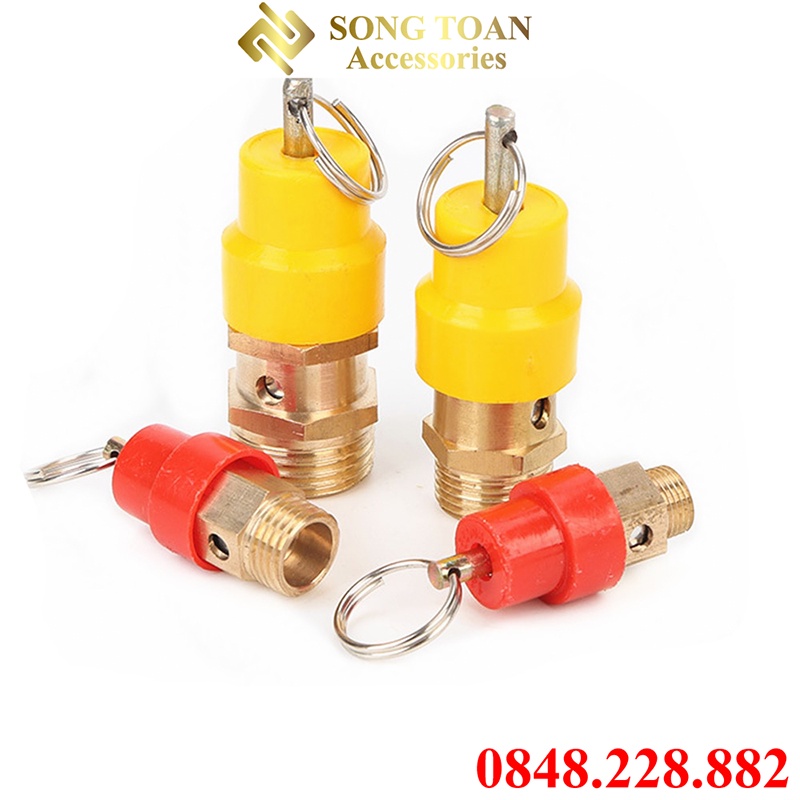 Van Xả Áp Khí & Van An Toàn - Cho Máy Nén Khí Hơi - Chất Liệu Đồng Thau + Bước Ren 13 17 21 Phù Hợp Các Máy Thông Dụng