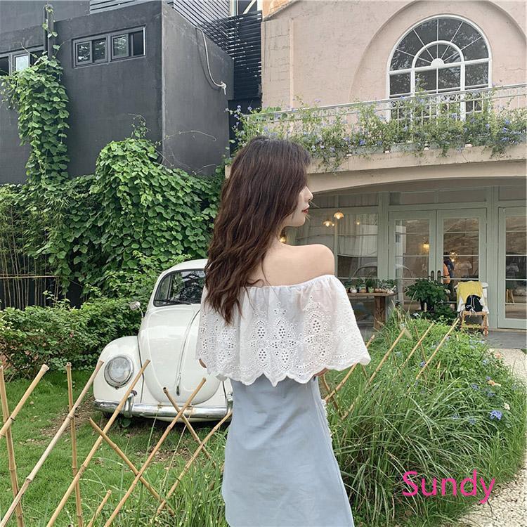 Đầm Trễ Vai Lưng Cao Độc Đáo Phong Cách Pháp Cho Nữ