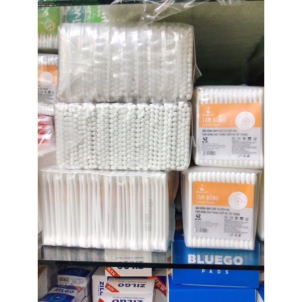 Combo 10 gói tăm bông cotton buds đầu lớn (42que/gói) - Bông Bạch Tuyết