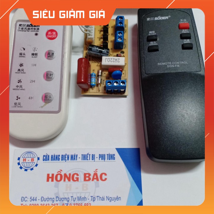 Mạch điều khiển từ xa cho quạt bàn, quạt treo tường, quạt cây, quạt trần - loại có bàn phím, điều khiển đi kèm
