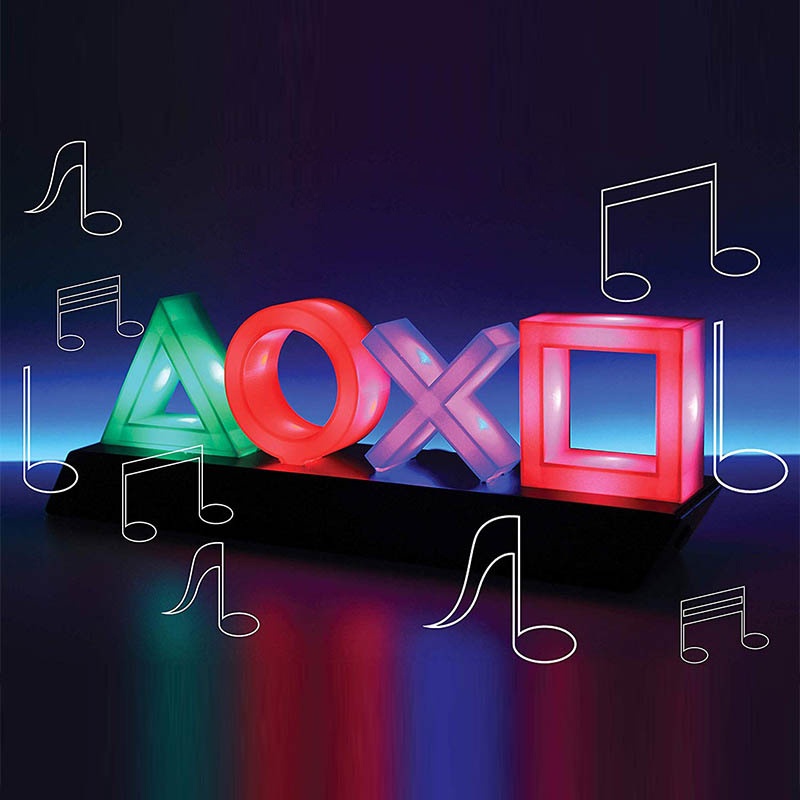 Đèn Led PS4 Icons Light Playstation Nháy Theo Nhạc, Cảm Biến Âm Thanh, Trưng Bày Bàn Máy Tính