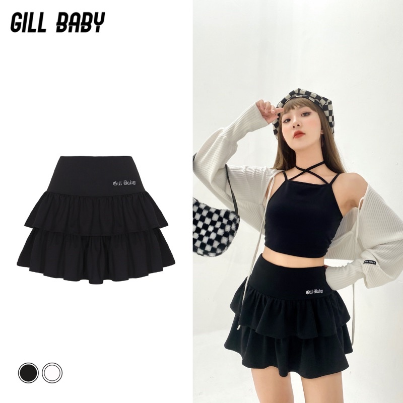 GILL BABY | Chân váy tầng xoè xếp ly 2 tầng có quần bảo hộ