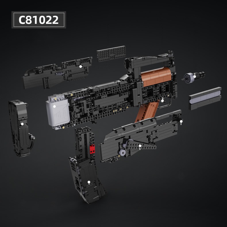 Đồ Chơi Lắp Ghép Lego Mô Hình Súng Rifle Groza-Black Với 1504 Mảnh Ghép Sử Dụng Động Cơ Chạy Bằng Pin