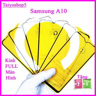 Kính cường lực Samsung A10  full màn hình, Ảnh thực shop tự chụp, tặng kèm bộ giấy lau kính taiyoshop5