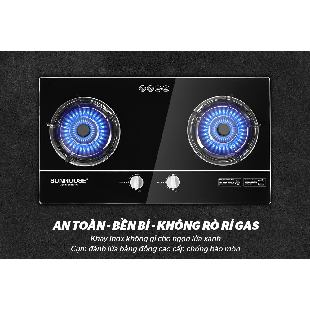 Bếp gas âm Sunhouse SHB 501MT Trưng bày Mới 98-99% +Tặng dây gas-Tiết kiệm gas,đánh lửa IC,an toàn khi sử dụng