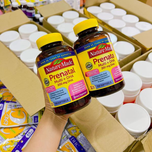 Vitamin tổng hợp cho bà bầu Prenatal + DHA 200mg Nature Made Mỹ 200mg 150 viên date 2024