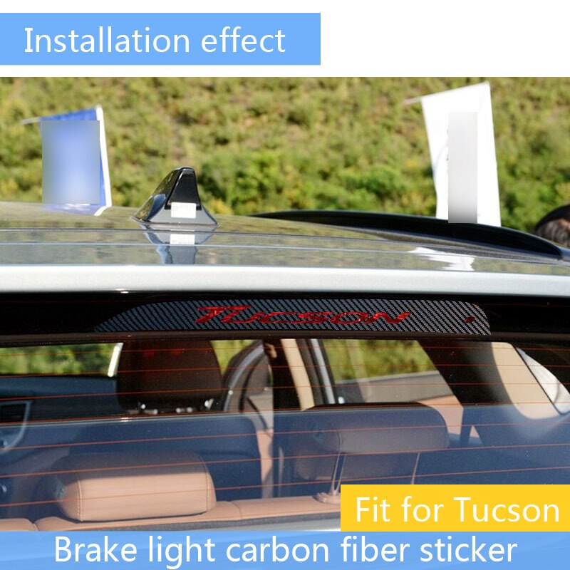 Miếng dán trang trí đèn phanh xe hơi Hyundai Tucson bằng sợi carbon