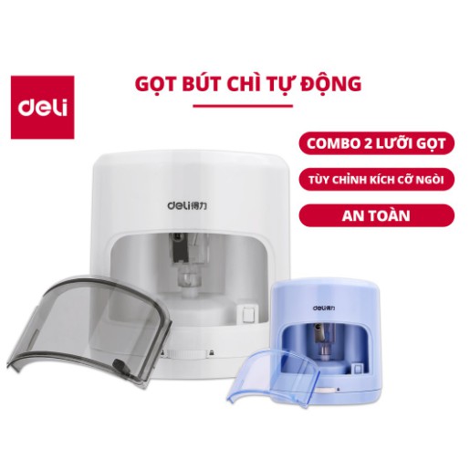 [Mã LIFEBOOK1 giảm 30K đơn 150K] Gọt bút chì điện tự động Deli DIY tặng kèm lưỡi dao thay thế