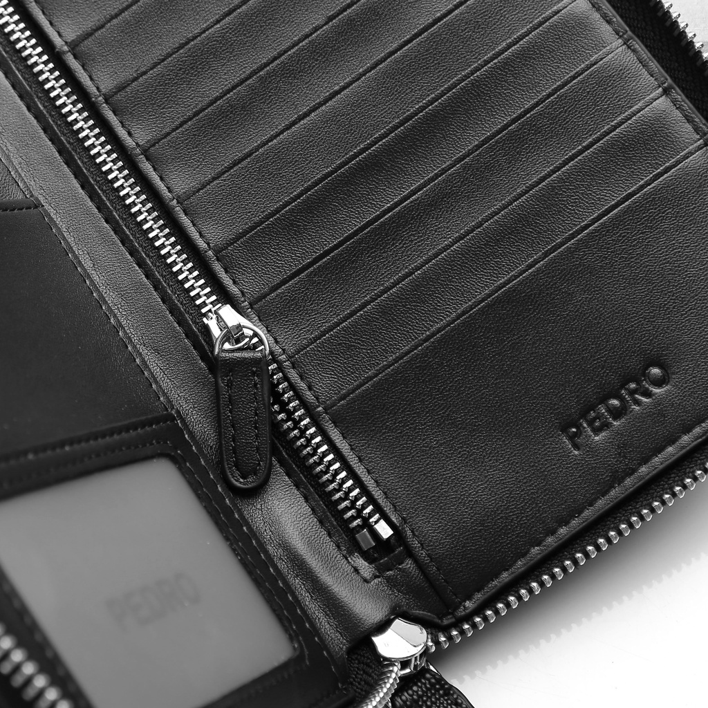 Ví nam dài cầm tay nhiều ngăn, chất da sần xước bền đẹp PR981