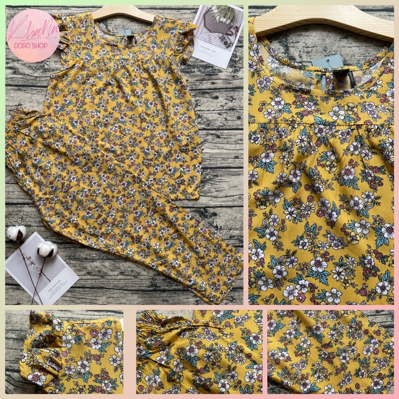 Đồ bộ tole nữ loại 1, 45-70 ký, Quần dài 9 tất áo cổ tròn tay cánh tiên, Khả Nhi Dobo Shop