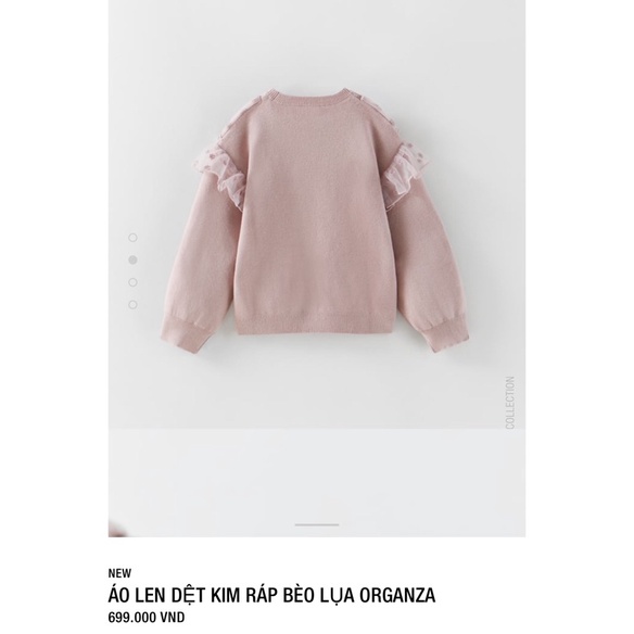 Áo len dệt kim ráp bèo lụa