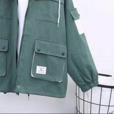 Áo Khoác KaKi Nữ Dày Dặn 2 Lớp Form Rộng Túi Hộp Kiểu Dáng Hàn Quốc Phong Cách Trẻ Trung Năng Động T-Fashion 24h kk3
