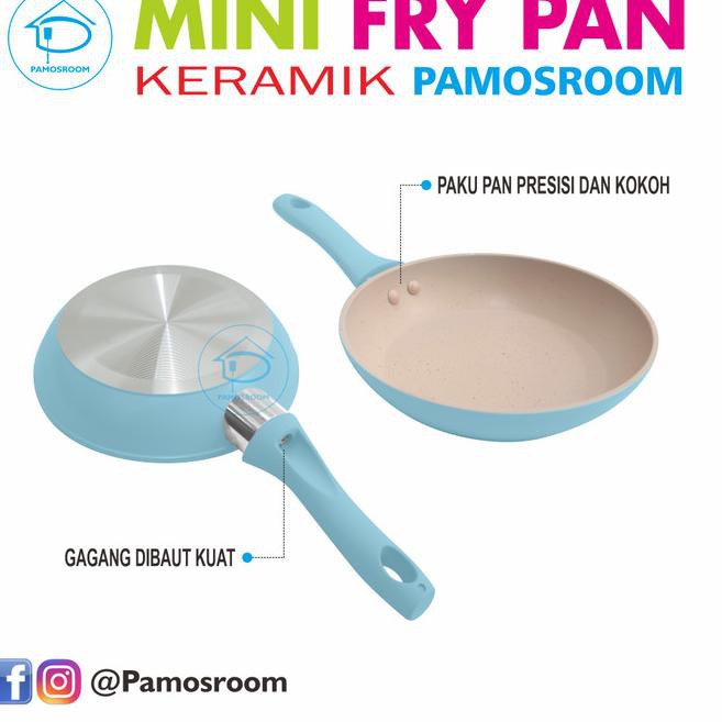 Chảo Chiên Mini Chống Dính Họa Tiết Vân Đá Màu Xanh Dương 14cm