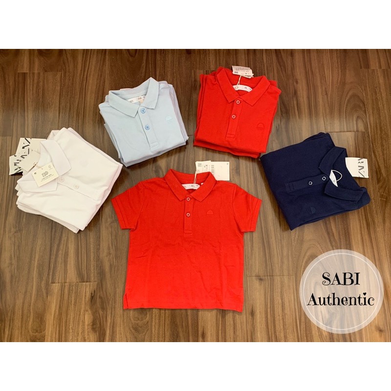 Áo thun polo Zara xanh lơ 12/18