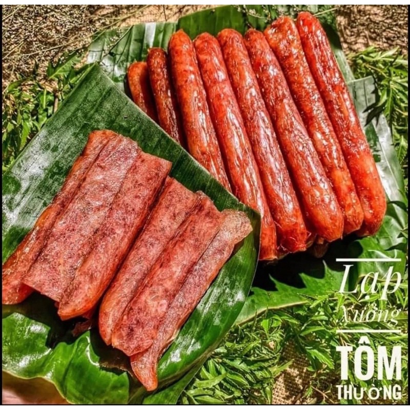 Lạp xưởng tôm - Lạp xưởng tôm trứng muối 1kg 2 túi (giao hoả tốc HCM)