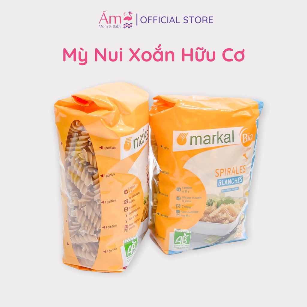 Mì Nui Xoắn Hữu Cơ Trắng/Lứt Cho Bé Ăn Dặm  Từ Ấm Baby 8 Tháng Tuổi Organic Giàu Chất Dinh Dưỡng Ấm Gift Decor