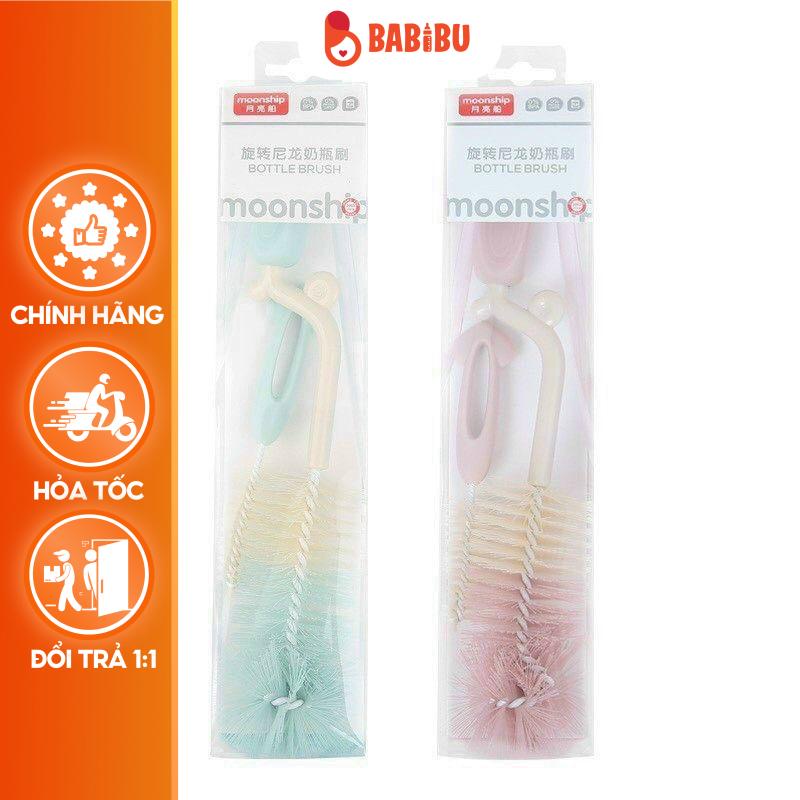 Cọ Rửa Bình Sữa 2 Chi Tiết Moonship Cao Cấp,Tiện Lợi Babibu