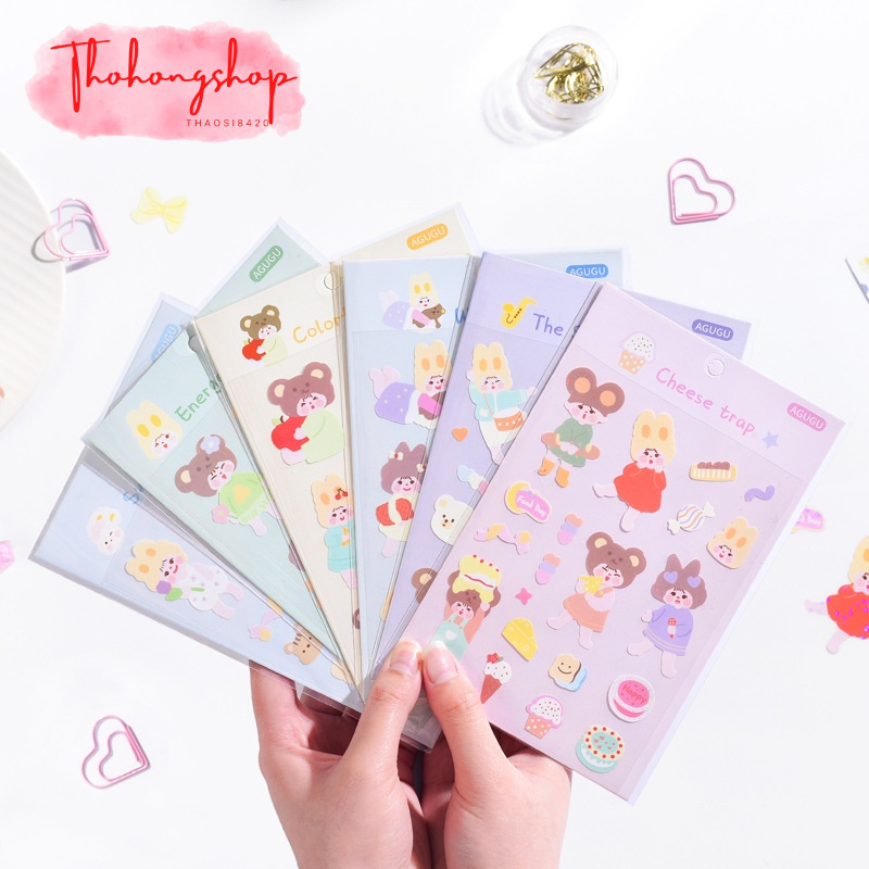 Bìa sticker dán cao cấp cô bé óng ánh