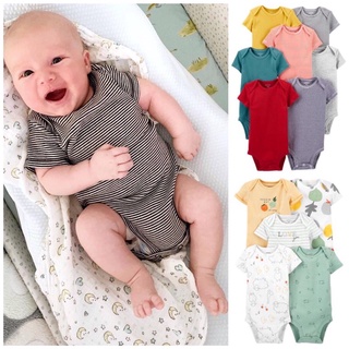 [Ngẫu nhiên] Set 5 bodysuit ngắn tay hàng xuất dư chất cotton mềm đẹp cho bé từ 0-24 tháng